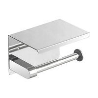 Uchwyt na Papier Toaletowy Ścienny do Łazienki Półka Stal Chromowany
