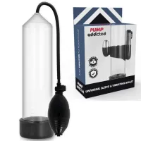 pump addicted rx3 transparent - pompa prożniowa z wibracją 23cm abs