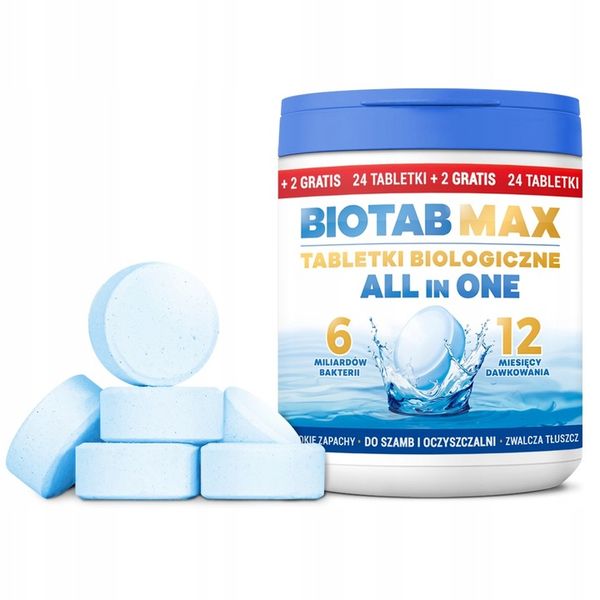 Bakterie do SZAMB BioTab MAX Tabletki biologiczne AiO + Tłuszcze na 2 lata zdjęcie 5