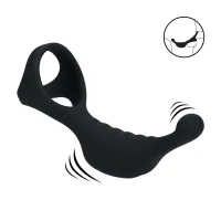 levelz black silikonowy stymulator z pierścieniem tri-o, wibrujący