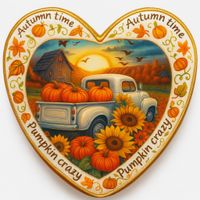 CIASTKO LUKROWANE SUN PUMPKIN ROZ.XL SERCE JESIEŃ RĘCZNIE ROBIONE