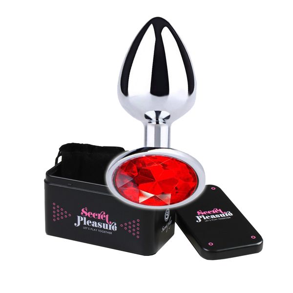 Metal Butt Plug Red rozmiar M zdjęcie 3