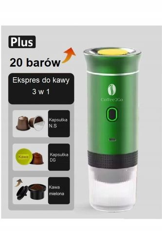 Przenośny Ekspres do Kawy Mielonej Kapsułek New Line Edition 2025 Zielony na Arena.pl