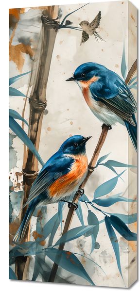 Obraz 40x90cm Trzy Ptaki zdjęcie 1