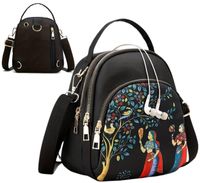 Mały plecak damski 2w1 torebka na ramię czarny plecaczek miejski