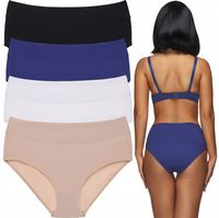 4x Majtki bawełniane figi damskie wysoki stan duże rozmiary size plus