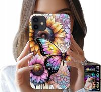 ETUI DO IPHONE 12 MINI - SŁONECZNIK Z MOTYLKIEM, OBUDOWA + FOLIA