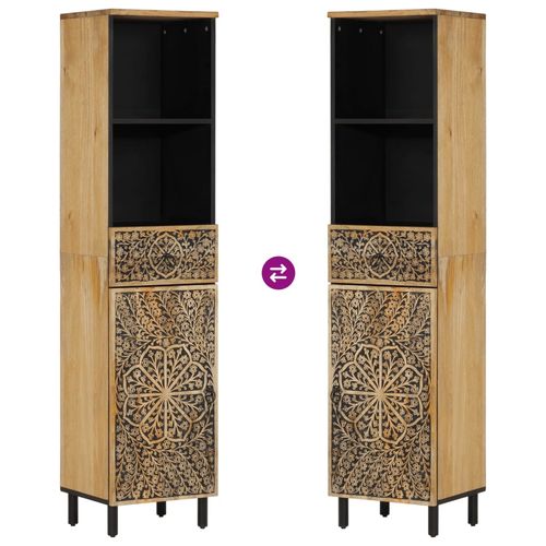 Szafka łazienkowa, 38x33x160 cm, lite drewno mango na Arena.pl