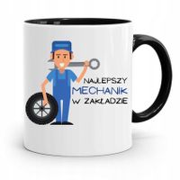 Kubek Czarny Dla Mechanika Najlepszy Mechanik Z Nadrukiem Ze Zdjęciem