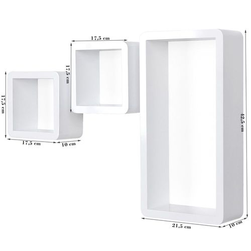 Półki ścienne CUBE 3 szt. BIAŁY na Arena.pl