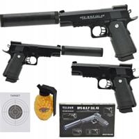 PISTOLET KULKI GLOCK TŁUMIK METAL 800 KULEK GRATIS