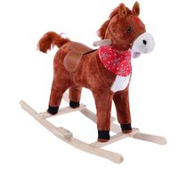 Konik Brązowy Koń na biegunach rży + ruchomy ogon i pysk bujak