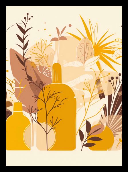 Plakat 40x55cm Złote Rośliny zdjęcie 2
