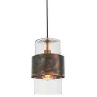 Industrialna lampa wisząca L&-190601 Light& tuba szklana brąz patyna