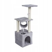 Drapak dla kota legowisko zabawka domek wieża budka wysoka szary