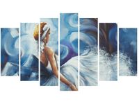 80CM 140CM OBRAZ 7 ELEM BŁĘKITNA DAMA ŚCIENNY