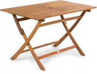 Stół Ogrodowy Składany Drewno 120x70 Otwór Parasol