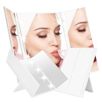 Lusterko kosmetyczne składane potrójne białe z LED