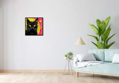 Plakat 50x50cm Neonowy Kocur na Arena.pl
