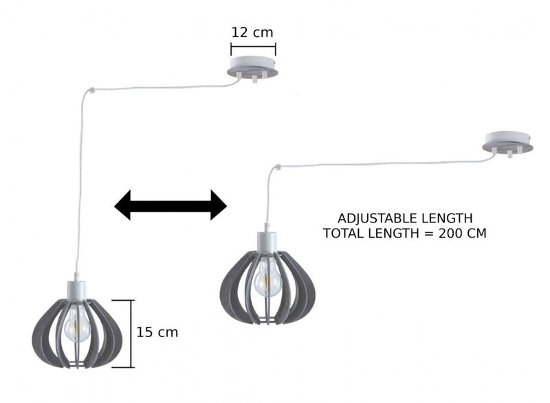 Lampa wisząca 5xE27 NICOLETA GREY 839 zdjęcie 3