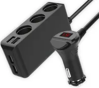 ROZDZIELACZ GNIAZDA ZAPALNICZKI ŁADOWARKA SAMOCHODOWA 4xUSB 120W SZYBKI PD