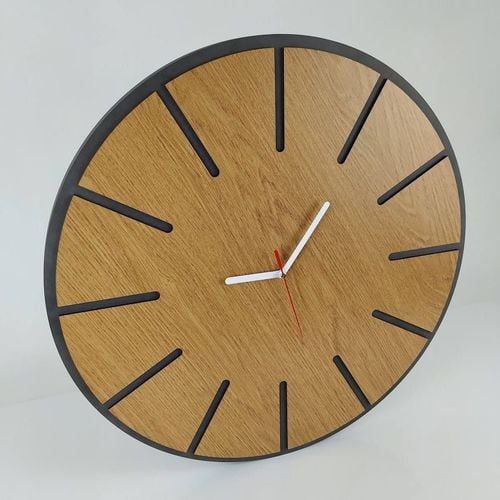 Wielki zegar ścienny 50 cm Dąb naturalny na Arena.pl