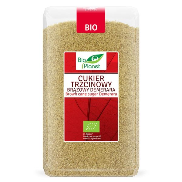 EKOLOGICZNY Cukier Trzcinowy DEMERARA BIO 1kg NIERAFINOWANY zdjęcie 1