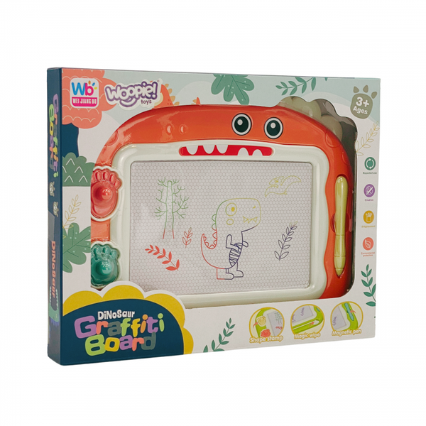 WOOPIE Znikopis Tablica Magnetyczna Kolorowa + 2 Stempelki Dinozaur zdjęcie 7