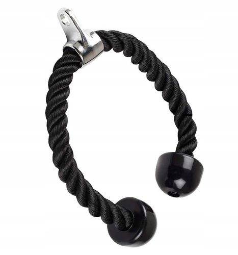 SZNUR UCHWYT DO WYCIĄGU LINA NA TRICEPS MASYWNA I SOLIDNA Z KARABIŃCZYKIEM na Arena.pl