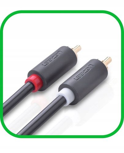 Kabel Przewód Audio Wtyk 2x RCA do 2xRCA Chinch STEREO 5M Pozłacany na Arena.pl