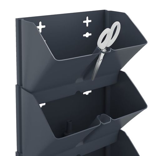 Zestaw doniczek do ogrodu wertykalnego, 4 szt., antracytowy, PP na Arena.pl