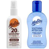 Malibu SPF20 Wodoodporny Spray 100ml + Balsam Po Opalaniu 100ml