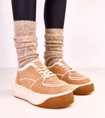 Brązowe sneakersy ocieplane na platformie Vargas 38