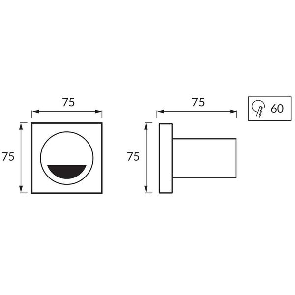 Schodowa LAMPA ścienna KAMI LED 3,5W 4000K 03123 Ideus kwadratowa OPRAWA wpust metalowy IP44 biały zdjęcie 3