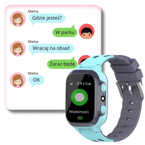 B SMARTWATCH DLA DZIECI ZEGAREK LOKALIZATOR SOS GPS APARAT SIM GRY +GRATIS zdjęcie 10