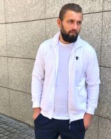 Sweter męski bawełniany biały Platon Rozmiar - M