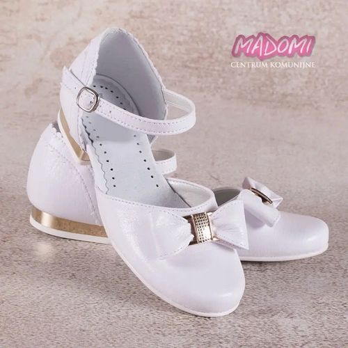 Polskie buty komunijne dla dziewczynki białe obuwie do komunii OM672-39 na Arena.pl