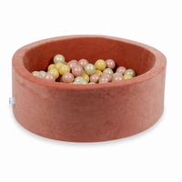 Suchy basen 90x30cm Velvet Soft Canyon Clay z piłeczkami 200szt (różowozłote, beżowe, jasnozłote)