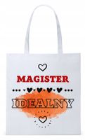 Torba Biała Eco Shopper Dla Magistra Prezent Z Nadrukiem Ze Zdjęciem