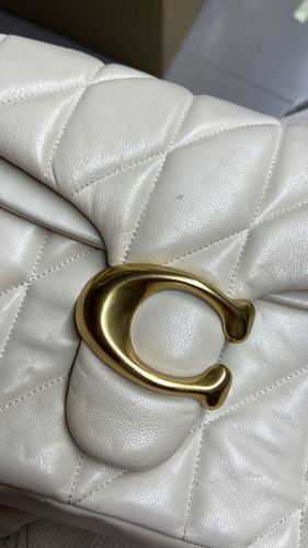 Coach torebka skóra naturalna biały na Arena.pl