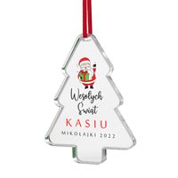 Zawieszka CHOINKA na choinkę z NADRUKIEM IMIENIA MIKOŁAJKI KLASOWE W PRACY