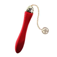 zalo marie model g-spot bright red - silikonowy, aplikacja, 24k złocenie
