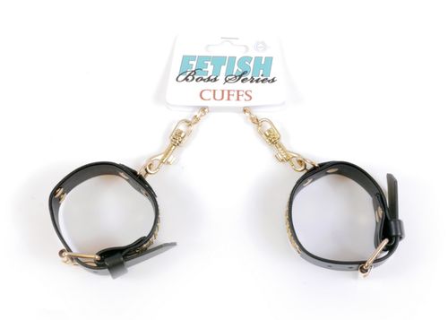 fetish b   series handcuffs with cristals 3 cm gold na Arena.pl