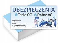 Wizytówki firmowe PROJEKT GRATIS 200 sztuk UBEZPIECZENIA TANIE OC AC