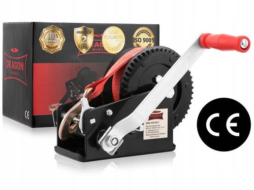 WYCIĄGARKA RĘCZNA KORBOWA PASOWA 1588kg WCIĄGARKA lebiodka przenośna DRAGON na Arena.pl