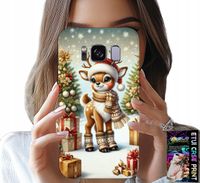 ETUI DO SAMSUNG GALAXY S8 - RENIFER, WZORY BOŻONARODZENIOWE + FOLIA