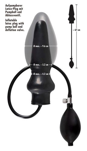 Lateksowy Pompowany Plug Analny Powiększany 20Cm na Arena.pl
