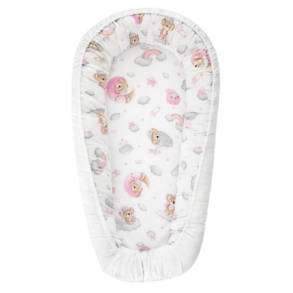 KOKON DLA NIEMOWLĄT BAWEŁNIANY ZESTAW 4 ELEMNTY ŚPIĄCY MIŚ zdjęcie 3