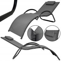 LEŻAK ALUMINIOWY OGRODOWY NOWOCZESNY FOTEL LEŻANKA ZERO GRAVITY SWING SZARY