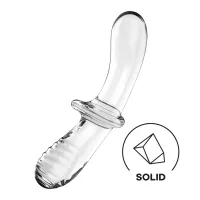 satisfyer double glass - dwustronny model szklany, przezroczysty